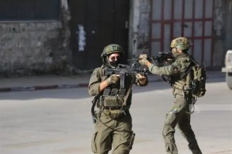 Israeli soldiers invading occupied Palestine