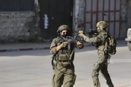 Israeli soldiers invading occupied Palestine