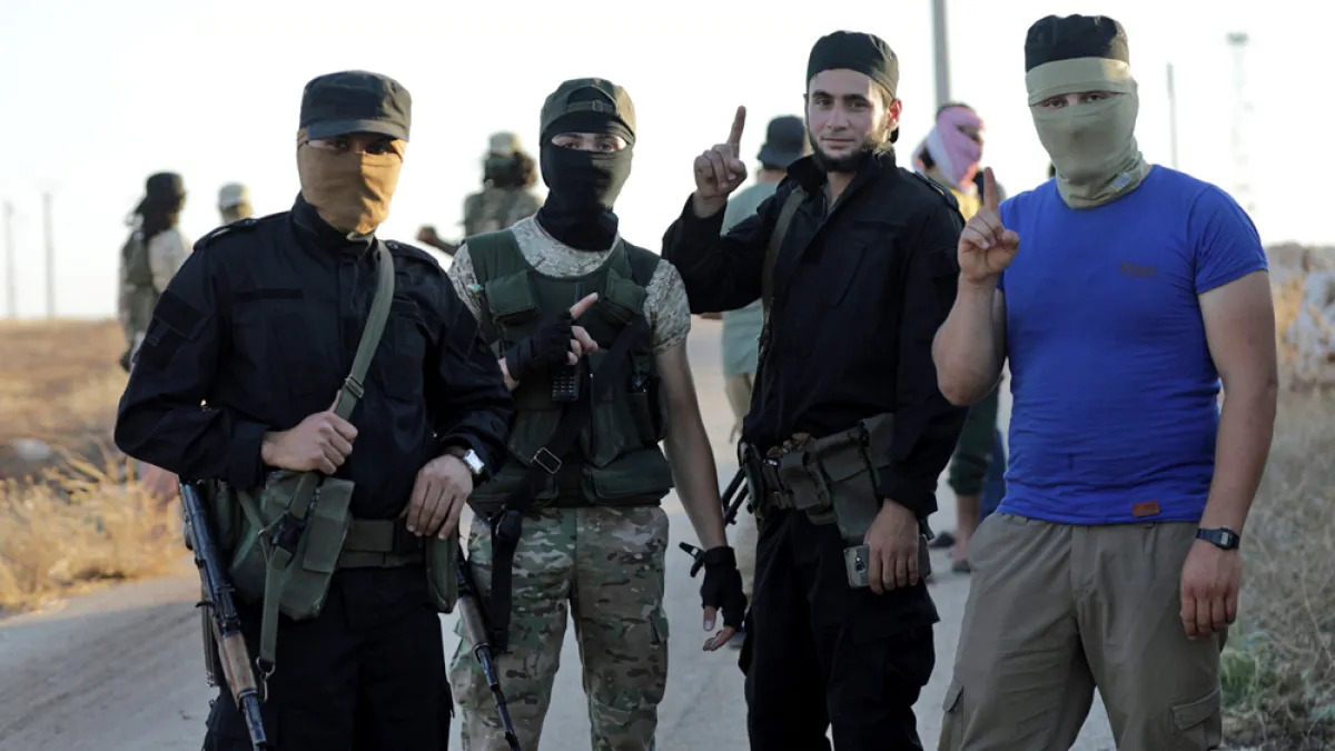 Syria - HTS terrorists alongside Turkish supporters